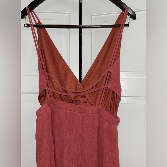 Lulus Lost in Paradise Rusty Rose Maxi Dress Size Medium - Picture 7 of 16
